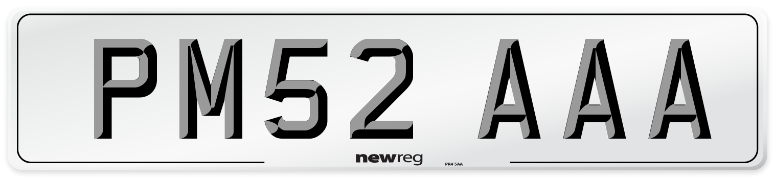 PM52 AAA Number Plate from New Reg